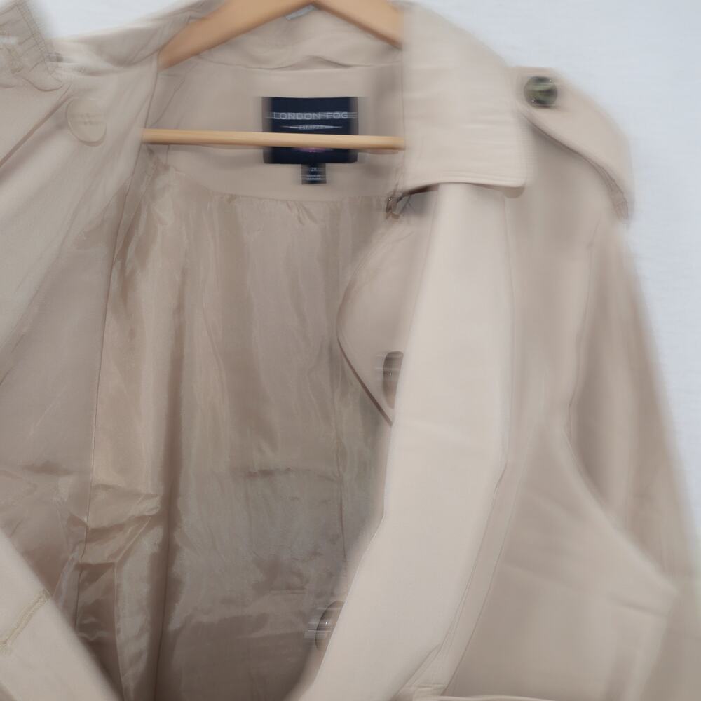 NEW London Fog Women's 2X Double Breasted Trench Coat  Rain Coat Stone Tan - Picture 12 of 16